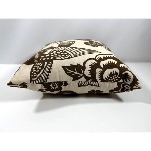 Thomas Paul Brown Birds Throw Pillow with Feather & Down Insert 16" x 16" - Picture 8 of 9